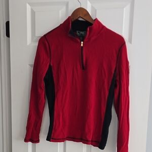 Ralph Lauren Red and Black Quarter-Zip Pullover